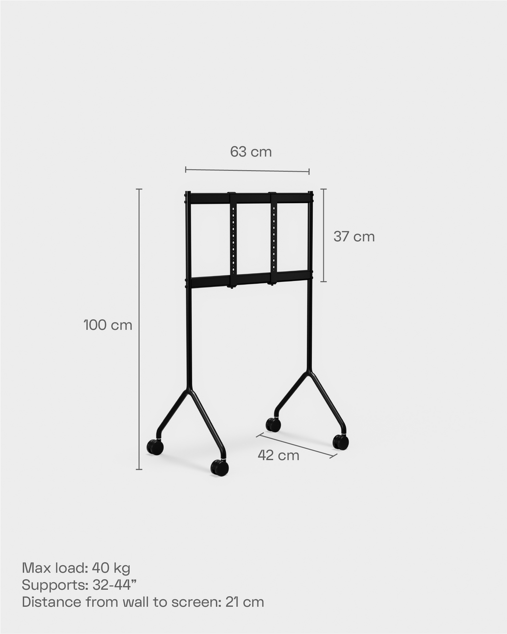 Pedestal Moon Light TV Stands 001 Charcoal