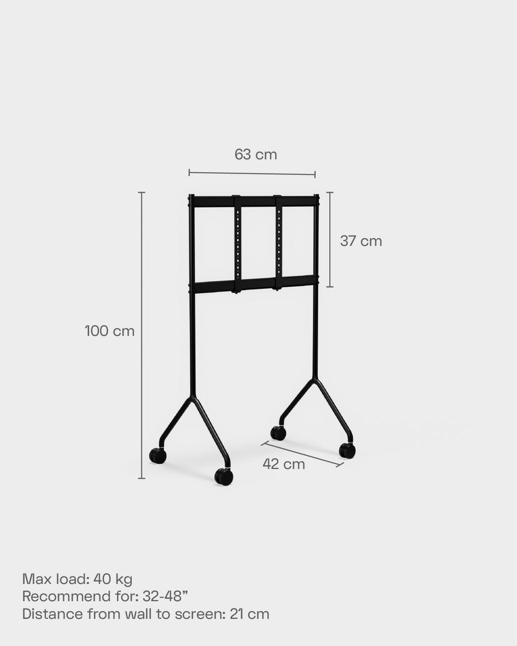Pedestal Moon Light TV Stands 001 Charcoal