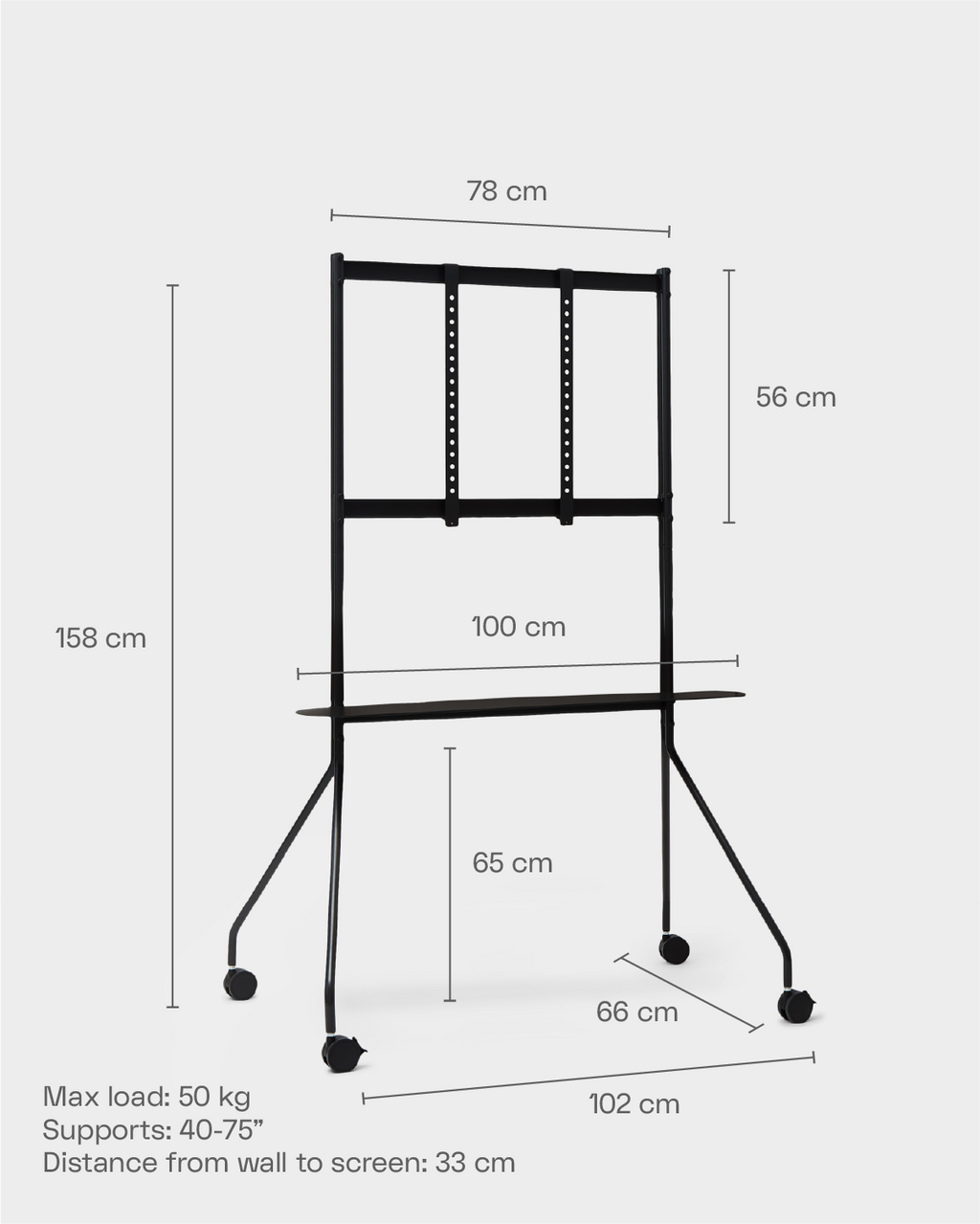 Pedestal Moon PRO TV Stands 020 Chrome